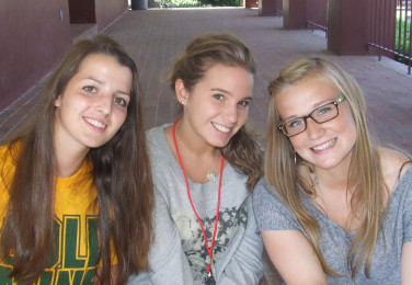 From left to right, Romana Behunova, Lucrezia Ricciardello, and Eva Larismont are three of Placer’s exchange students for this school year. 