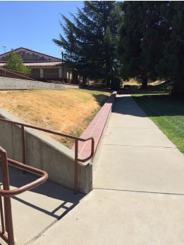 Grass near the senior lawn is no longer watered during California’s history drought.