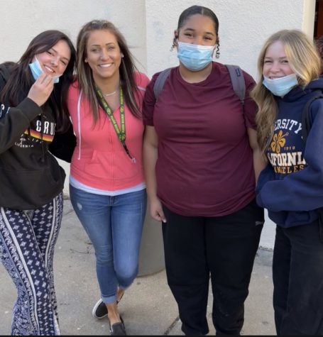 Sarah Valdez standing with some of Placer High Schools students